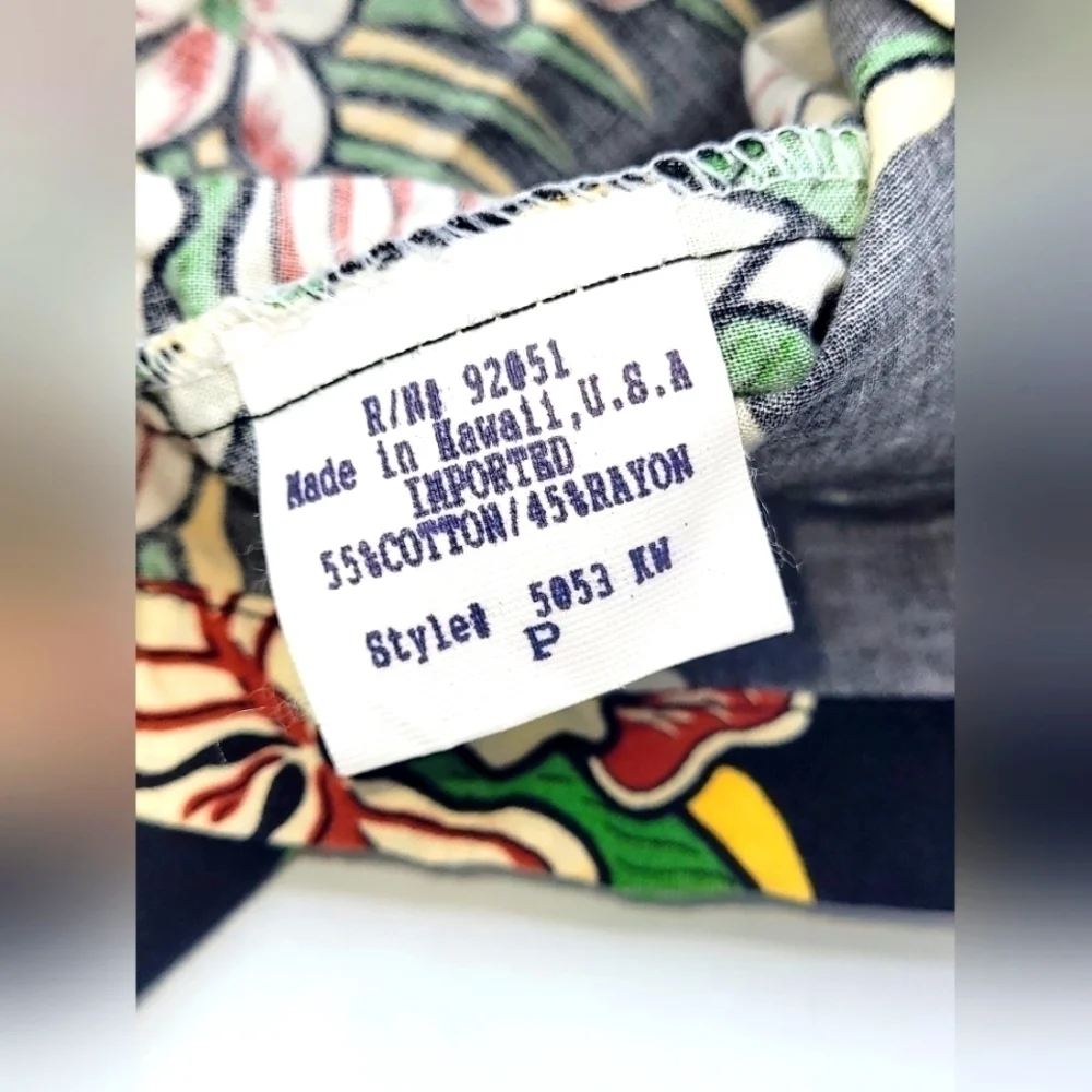 Pau Hana Hawaii Black Floral Matching Shirt And Short Hawaiian Outfit Size M